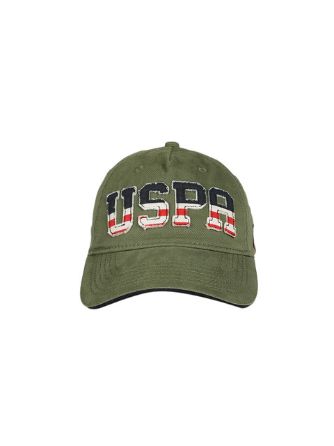 

U.S. Polo Assn. Men Olive Green Solid Baseball Cap