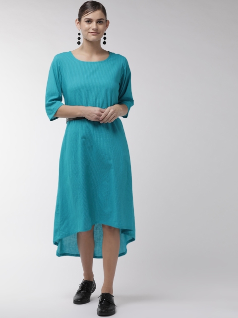 

InWeave Women Blue Striped A-Line Dress