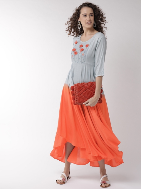 

InWeave Women Blue & Orange Tie & Dye Maxi Dress