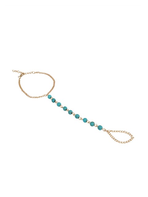 

Shining Diva Gold-Toned & Blue Ring Bracelet