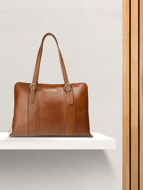 

Hidesign Tan Solid Leather Shoulder Bag