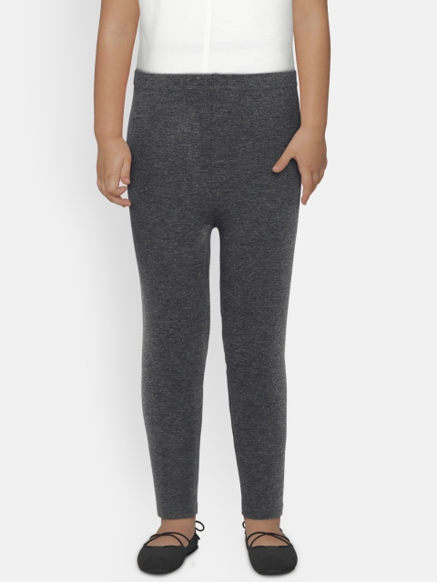 

Aomi Girls Grey Solid Ankle-Length Leggings