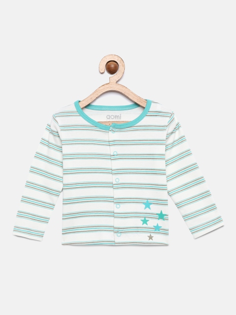 

Aomi Infants White & Blue Striped Tshirt