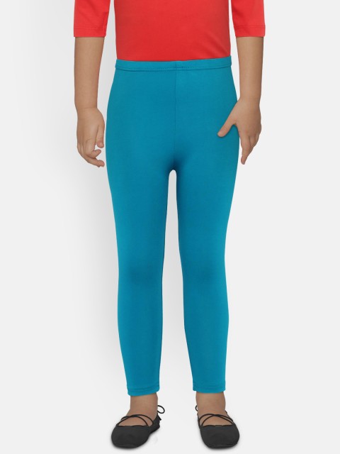 

Aomi Girls Blue Solid Ankle-Length Leggings