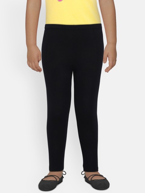 

Aomi Girls Black Solid Ankle-Length Leggings