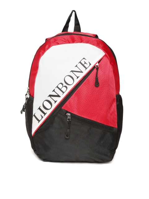 

LIONBONE Kids Red & White Colourblocked Laptop Backpack