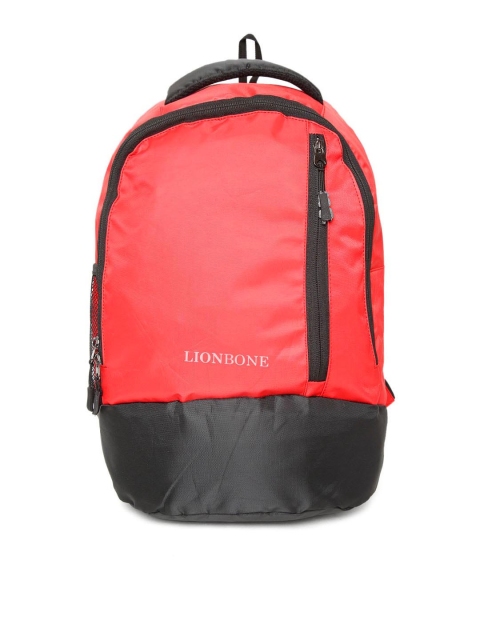 

LIONBONE Kids Red & Black Colourblocked Laptop Backpack