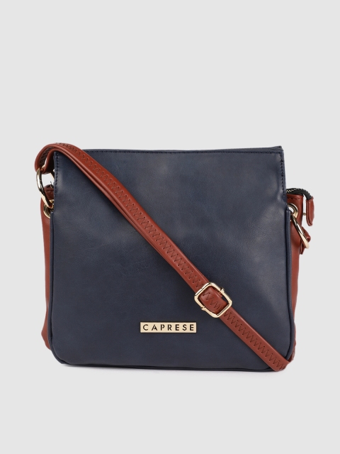 

Caprese Navy Blue Solid Sling Bag