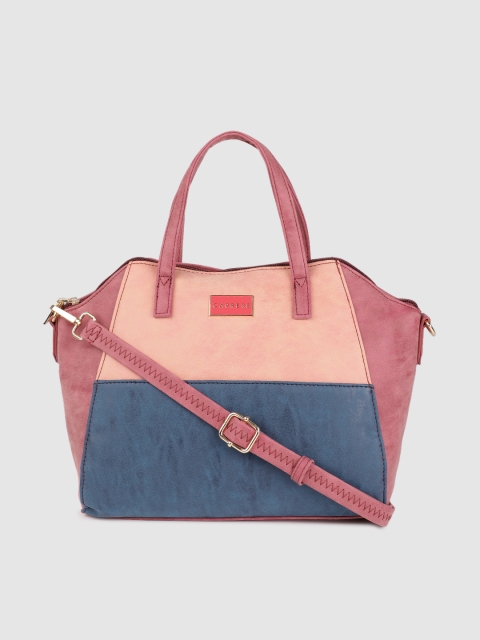 

Caprese Blue & Pink Colourblocked Handheld Bag