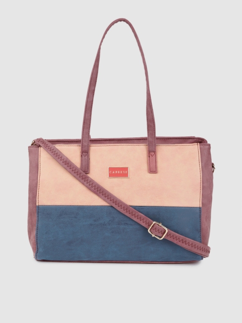 

Caprese Blue & Peach-Coloured Colourblocked Shoulder Bag