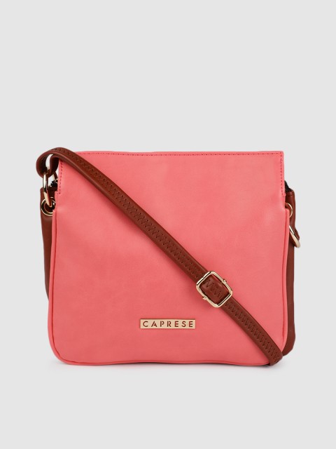 

Caprese Pink Solid Sling Bag