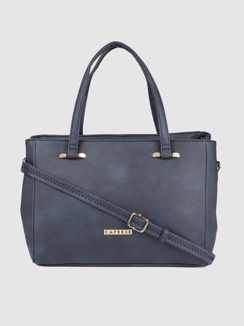 

Caprese Blue Textured Handheld Bag
