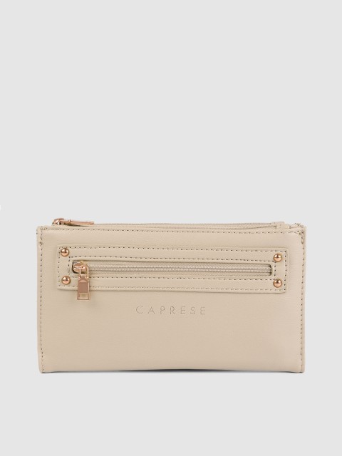 

Caprese Women Beige Solid Two Fold Wallet