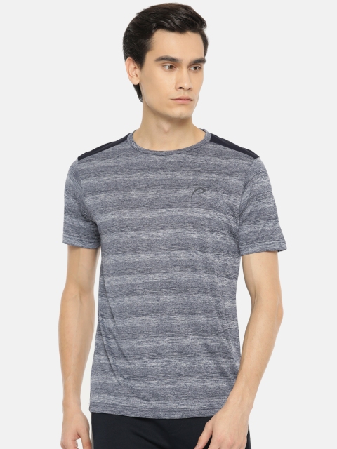 

Proline Active Men Navy Blue Striped Round Neck T-shirt