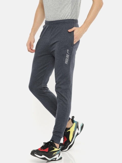

Proline Men Navy Blue Melange Slim Fit Solid Joggers