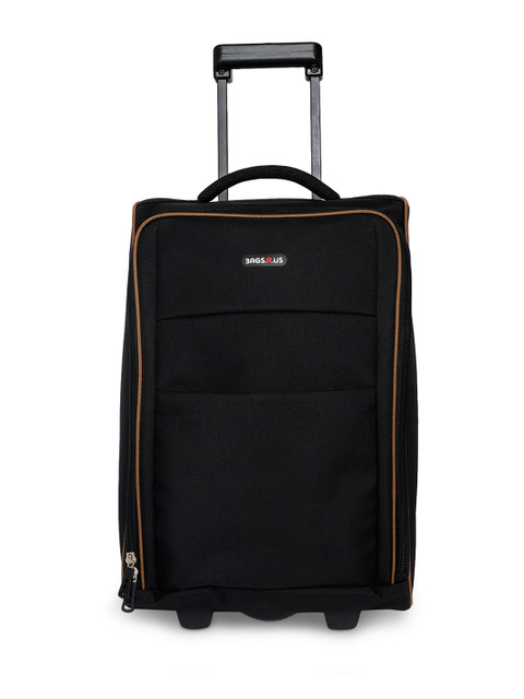 

Bags.R.us Unisex Black & Tan 34L Softsided Cabin Trolley Bag
