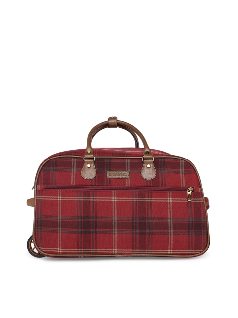 

Bags.R.us Unisex Red & Tan 50L Softsided Duffel Cabin Trolley Bag