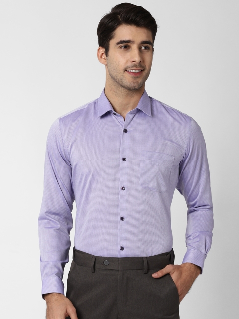 

Peter England Men Purple Regular Fit Self Design Formal Shirt