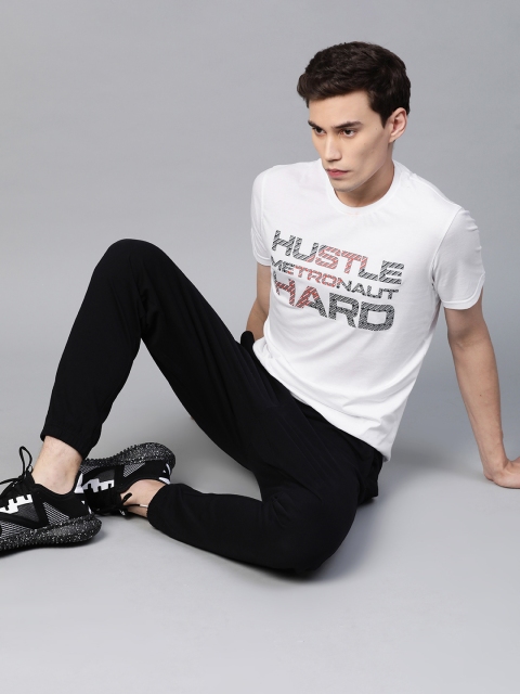 

Metronaut Men White Self Design Round Neck T-shirt