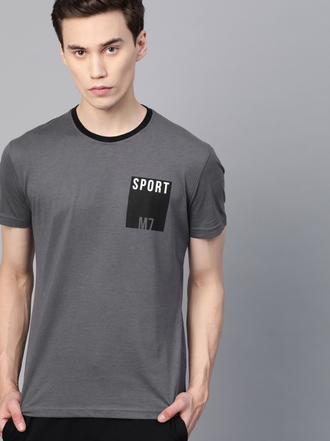

Metronaut Men Charcoal Grey Solid Round Neck T-shirt