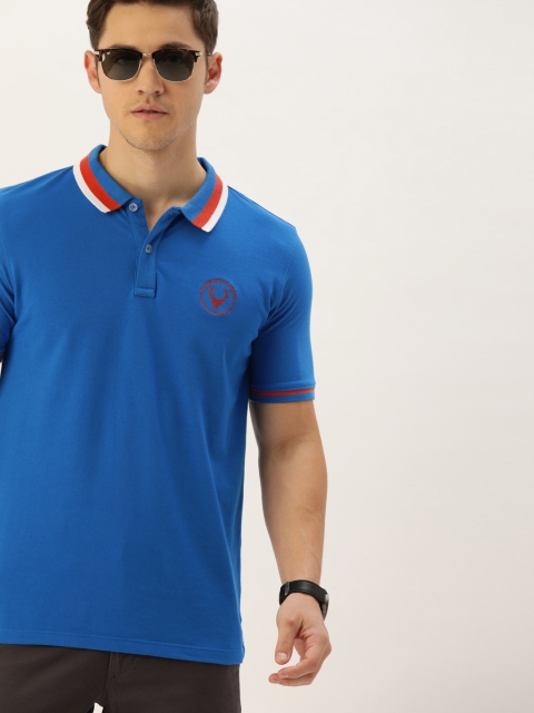 

Allen Solly Sport Men Blue Solid Polo Collar T-shirt
