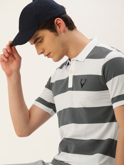 

Allen Solly Sport Men White Striped Polo Collar T-shirt