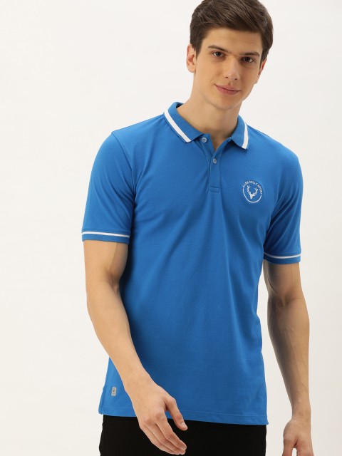 

Allen Solly Sport Men Blue Solid Polo Collar T-shirt