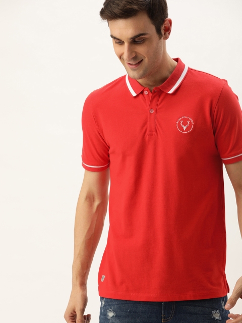 

Allen Solly Sport Men Red Solid Polo Collar T-shirt