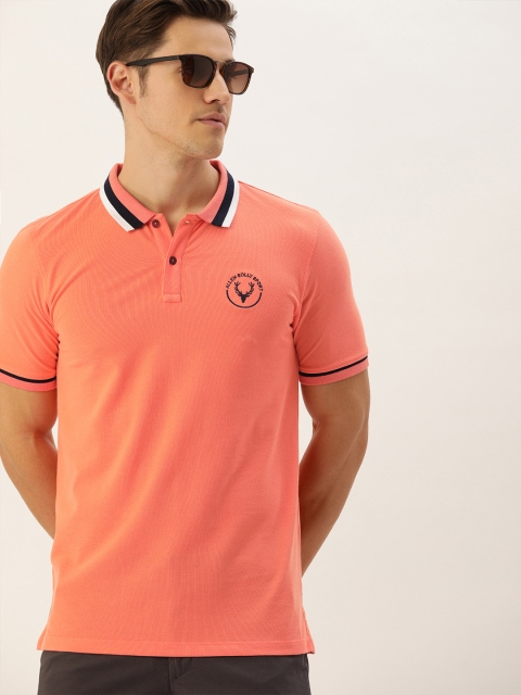 

Allen Solly Sport Wimbledon Men Coral Orange Solid Polo Collar T-shirt