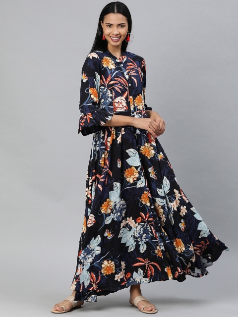 

Divena Women Navy Blue Printed Anarkali Kurta