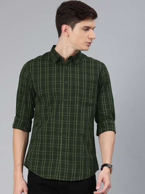 

Metronaut Men Green & Blue Regular Fit Checked Casual Shirt