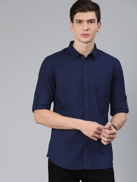 

Metronaut Men Blue Regular Fit Striped Casual Shirt