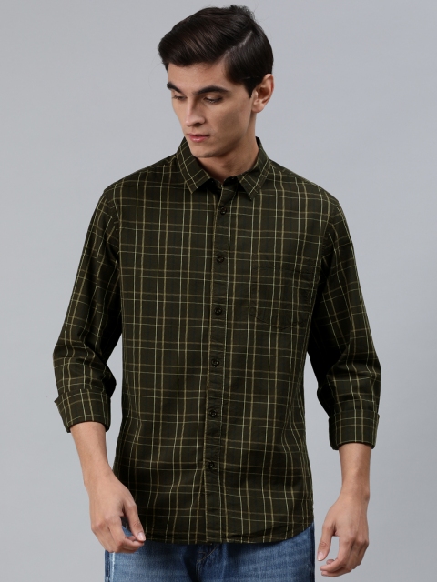 

Metronaut Men Brown & Yellow Regular Fit Checked Casual Shirt