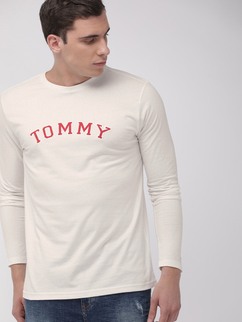 

Tommy Hilfiger Men White Printed Round Neck T-shirt