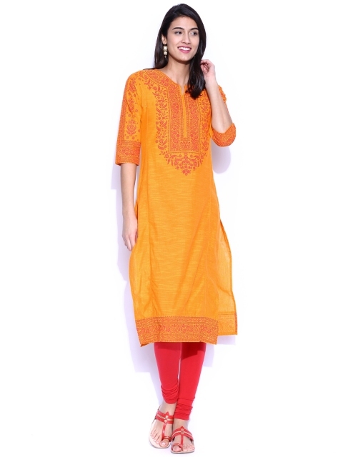 

Vishudh Orange Printed Kurta