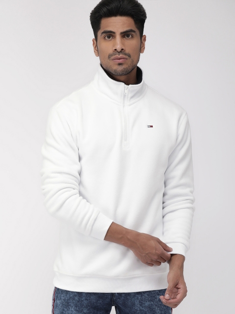 

Tommy Hilfiger Men White Solid Sweatshirt