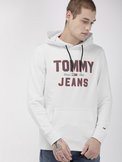 

Tommy Hilfiger Men White Printed Hooded Sweatshirt