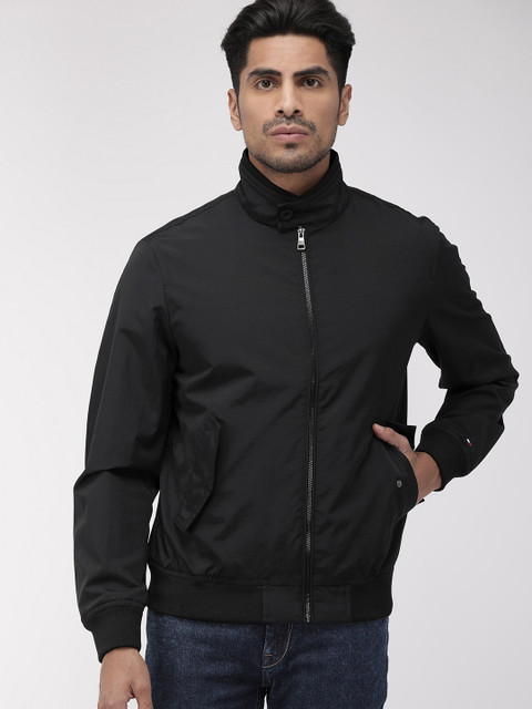 

Tommy Hilfiger Men Black Solid Bomber Jacket