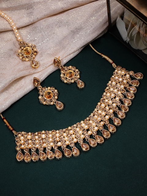 

Rubans Gold-Plated & Pearl Embellished Jewellery Set