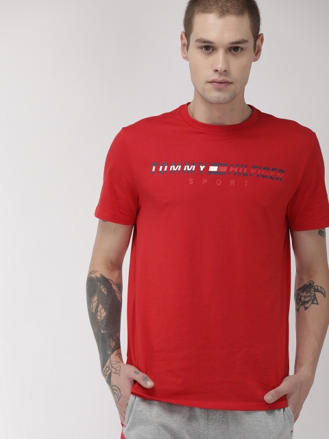 

Tommy Hilfiger Sport Men Red Printed Round Neck T-shirt