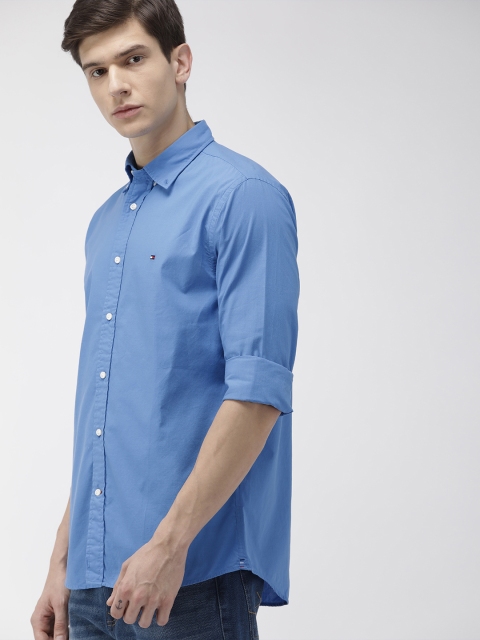 

Tommy Hilfiger Men Blue Regular Fit Solid Casual Shirt