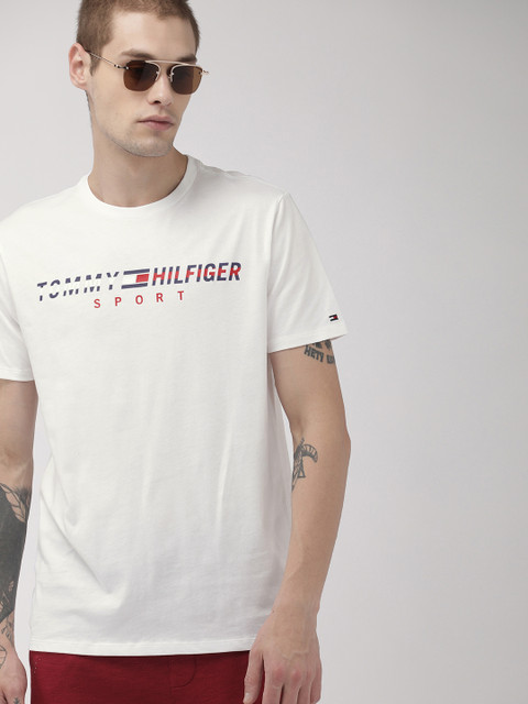 

Tommy Hilfiger Sport Men White Printed Round Neck T-shirt