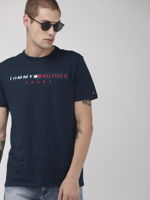 

Tommy Hilfiger Sport Men Navy Blue Printed Round Neck T-shirt