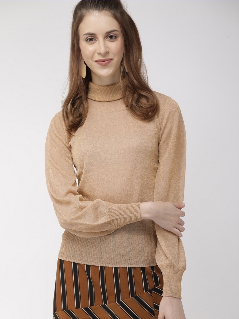 

FOREVER 21 Women Nude-Coloured Solid Pullover Sweater