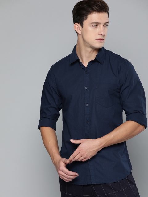 

Harvard Men Navy Blue Regular Fit Solid Casual Shirt