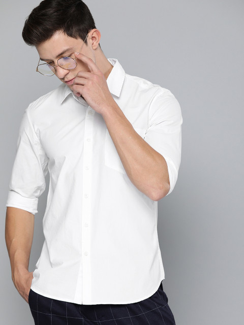 

Harvard Men White Regular Fit Solid Casual Shirt