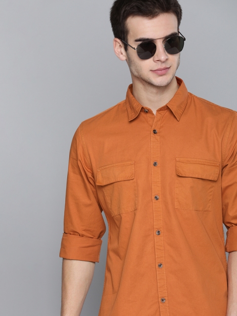 

Harvard Men Orange Regular Fit Solid Casual Shirt