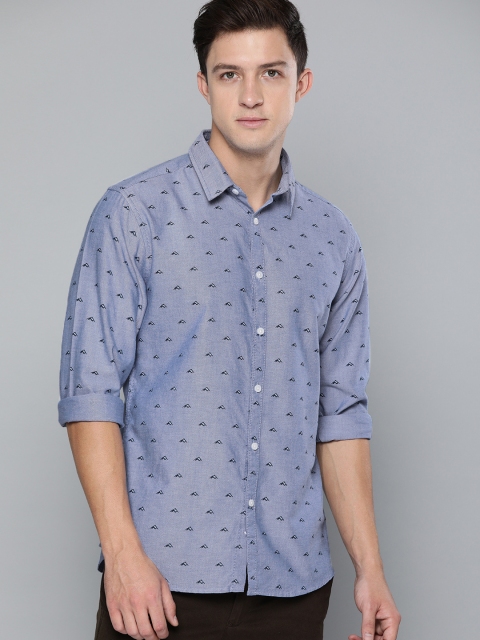 

Harvard Men Blue Regular Fit Printed Casual Shirt