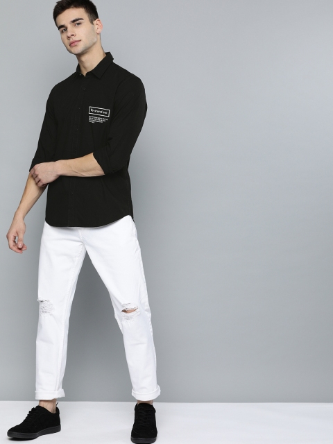 

Harvard Men Black Regular Fit Solid Casual Shirt