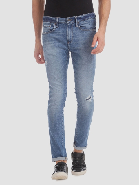 

GAP Men Blue Skinny Fit Mid-Rise Mildly Distressed Stretchable Jeans